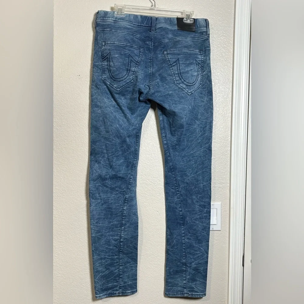 True Religion Dean Twisted Leg Light Blue Straight Sweatpants Drawstring Elastic